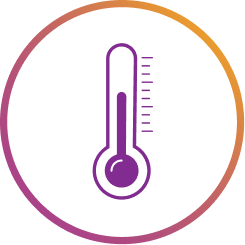 Thermometer icon representing fever and temperature measurement